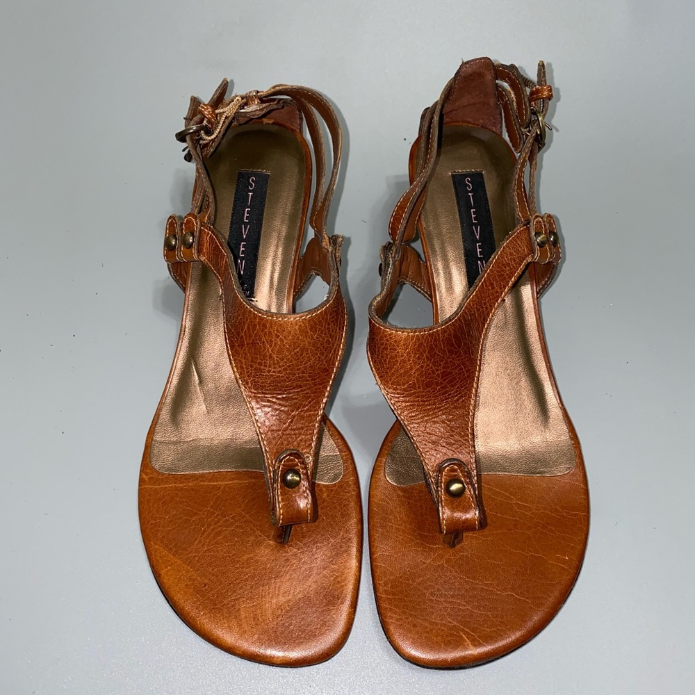 STEVE MADDEN 7.5 Wedge Sandal Leather Made in Brazil